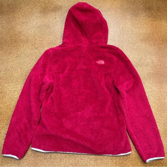The North Face Womens size M Fleece Jacket Full Zip Fuzzy Hoodie Outdoor Magenta - Picture 2 of 6